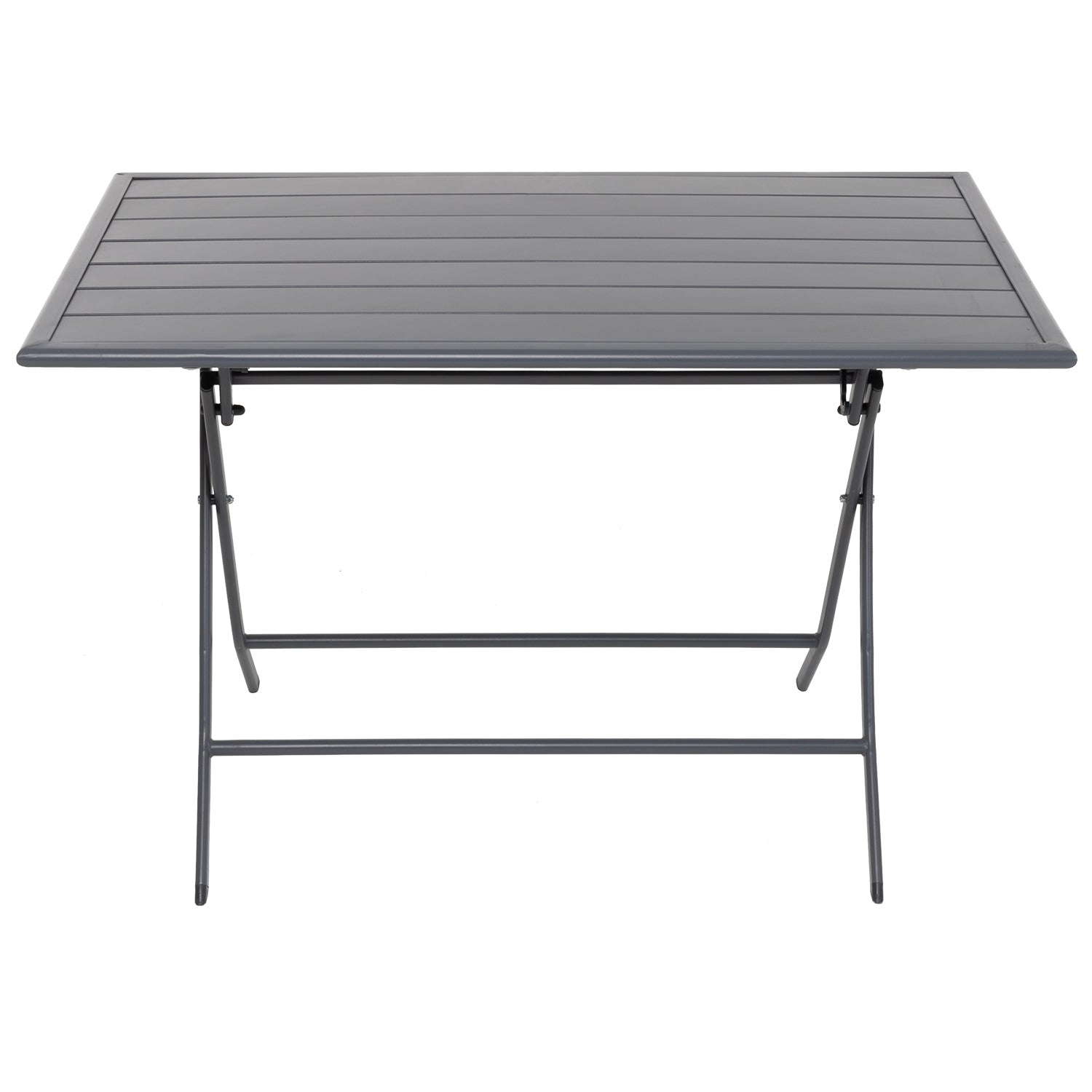 VESTIAMO CASA GIARDINO - Tavolo da giardino pieghevole in acciaio Grigio 110x70cm